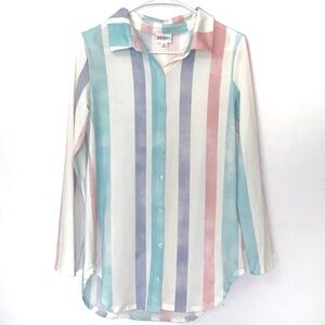 LulaRoe Pastel Striped Button-down Top